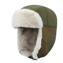 Clape Windproof Trooper Trapper Hat Faux Fur Aviator Hat Winter Warm Bomber Hat Outdoor Earflap Ski Snow Hats for Men Women