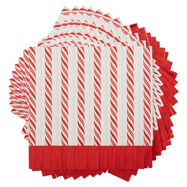 C.R. Gibson TW7-25241 Candy Cane Stripe Disposable Christmas Paper Lunch