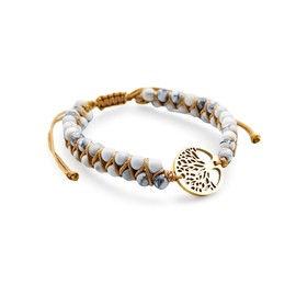 AusTree of Life Bracelet - Gift for Women, Mother, Daughter, Girls - Yoga Jasper Gemstone Bead Bracelet Pendant Spiritual & Lucky Charm - Beads Jewellery Green - 16 - 24 cm, Stainless Steel, Jasper