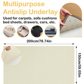 Anti Slip Rug Underlay, 150x200cm Non Slip Matting Roll Rug Gripper, PVC Cuttable Anti Slip Mat Multipurpose Under Rug Anti Slip Mat for Rugs, Carpets, Drawers, Shelves, Tables, Countertops