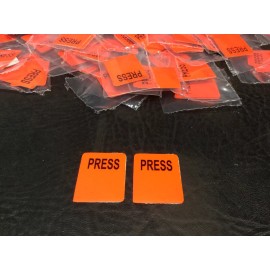 VRD AirCooled Type 1 Front Seat Belt Receiver "PRESS" Decals  Prt# VRD150