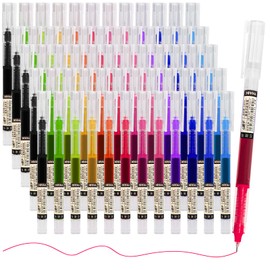 Beieverluck 60 Pieces Rollerball Pens Bulk 0.5 mm Japanese Fine Point Pens Smooth Writing Pens Gel Ink Rolling Ball Pen for Office School Stationery Supply, Multicolor