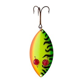 Lucky Strike Bait Works Red Flash Spoon Fishing Lure for Lake Trout and Walleye, Designed in Canada (Size 3.0, Fire Tiger)