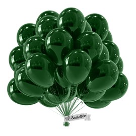 Organic Balloons Green [Pack of 50] • Made in the EU • Certified Sustainable Organic Balloons • 100% Natural Latex • Climate Neutral Produced • Diameter 34 cm Helium Balloons Dark Green • Balloons
