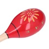2 Pcs Maracas Red Carved Wooden Sand Ball Percussion Instrument