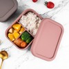 Silicone Bento Lunch Box Portable Reusable 3 Compartment Microwaveable Bento