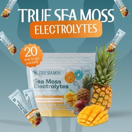 True Sea Moss Electrolytes – Mango & Pineapple  – Natural from Wild Sea Moss with Himalayan Salt & Vitamins – Supports Energy, Focus, Skin, Digestion & Mood:_Banana & Strawberry