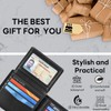 Travelambo Black Wallet for Men, Premium Classic Leather RFID Blocking