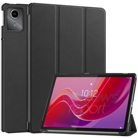 Kepuch Custer Case Compatible for Leonvo Tab K11E 11" 2025, Tab K11 TB-330/331FU,Tab M11 TB330FU TB331FC,Ultra-Thin PU-Leather Hard Shell Cover - Black