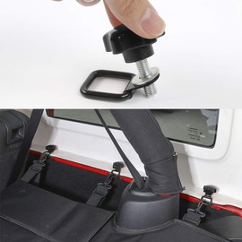 CheroCar - Tornillos de sujeción de extracción rápida para pulgar, tornillos de techo, anclaje de amarre con kit de arandelas para Jeep Wrangler Sports Sahara Rubicon X & Unlimited YJ TJ LJ JK JL