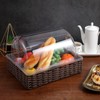 Ciieeo Clear Acrylic Dome Cover Rectangle Roll Top Bread Basket