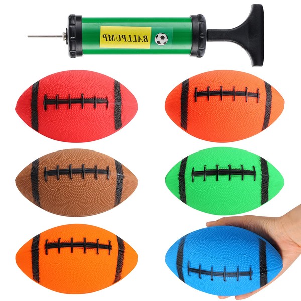 Shindel 6PCS Mini Inflatable Football, 6.3inch Ball Toys for Kids Perfect Outdoor and Indoor Games Football Lovers Gifts, for Super Bowl LVII Party Favors