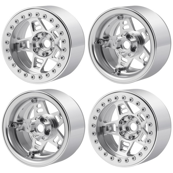 MORFUM 4Pcs Aluminum Alloy 2.2 Inch Beadlock Wheel Hub Rims