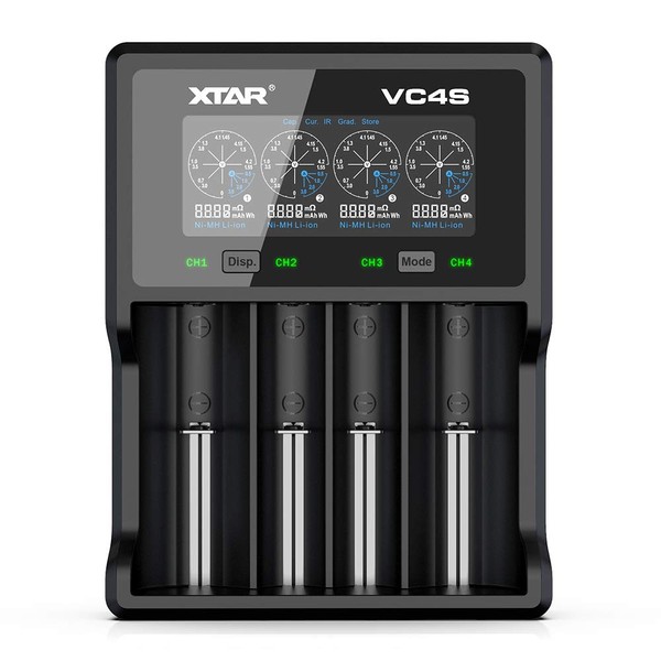 18650 Charger XTAR VC4S Battery Charger AA Charger Max 3A for Rechargeable Batteries 18650 20700 21700 32650 AAA AA C Battery Charger
