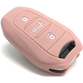 Generisch Nordecco Silikon-Schlsselhlle, passend fr Fiat 600 600e Electric Fiat 2024 2025, 3 Tasten, schlsselloser Funkschlssel (Rosgold)