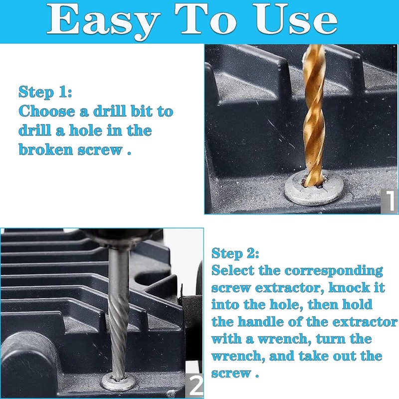 YUENTOEN 10 Piece Screw Extractor Kit, Cobalt HSS Left Hand