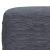 Pemberly Row Boho Square Pouf in Dark Blue Woven Genuine