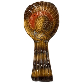 Northeast Harvest Thanksgiving Embossed Turkey Ceramic Spoon Rest
