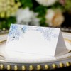 HICOHAND 50 PCS Blue Rose Wedding Table Cards, Laser Cut