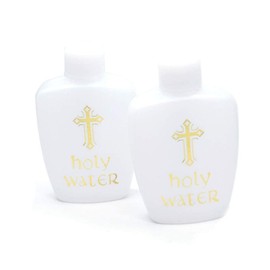 40 Pcs 2 Oz Catholic Christian Holy Water Bottles Empty Gold Cross Holds Container 60ml Plastic Reusable Bottle Set for Home Kitchen Baptism Religious Church Party Decorative Accessories