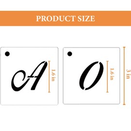 Pack of 72 Letter Stencils Number Stencils, 3 Inch Reusable Alphabet, PET Plastic Drawing Stencils for Letters, for Drawing Art, Writing and Crafts