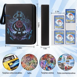 JIUS@FF - Álbum De Para Cartas, Carpeta De Tarjetas Integrada, 400 Tarjeteros De Bolsillo Y 50 Fundas Extraíbles, Regalos De Navidad Para Niños Y Niñas Coleccionistas