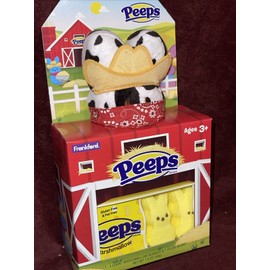 Peeps New born COWBOY EASTER  PEEPS 6" Bunny Plush  With Box And Marshmallows! New Sealed! Rare