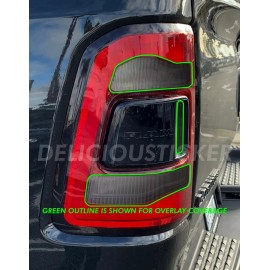 Deliciousticker Tail Light Tint SMOKE Rear Overlay Vinyl Fits Dodge 2019-2024 RAM 1500