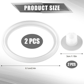 2pcs Replacement Lid Gaskets and 2pcs Air Valve Compatible for Thermos Stainless King Food Jar 16oz, 24oz BPA Free Silicone Seal Ring and Stopper Leak-Proof Replacement Parts