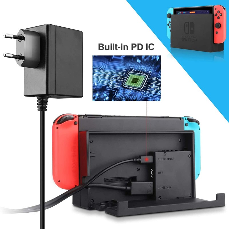 Charger for Switch Console Power Supply Supports TV Mode Fast