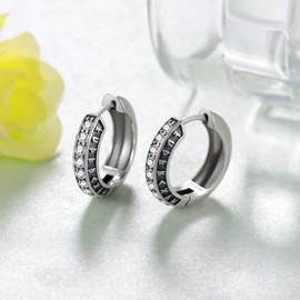 Viking Earrings Men S925 Sterling Silver norse jewelry for men Men Hoop Earrings Viking Jewelry Gifts for Men Women