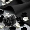 Large Chiffon Fabric Hair Clips, Large Size Black Fabric Ribbon