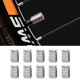 Honibaoto 10 PCS Car Tire Valve Stem Caps, Aluminum Tire Air Cap Set, Dust Proof & Corrosion Resistant Stem Covers, Car Accessories for SUV Bike Bicycle Truck Motorcycle (Silver)