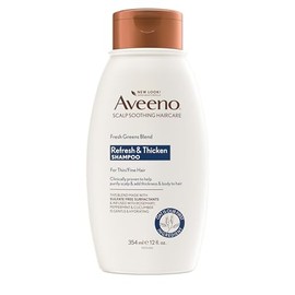 Aveeno, Fresh Greens Blend Champú sin sulfato con romero, menta y pepino para espesar y nutrir, aclarar y dar volumen a cabello fino o fino, sin parab