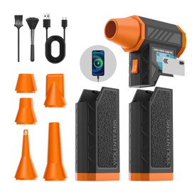 Electric Air Duster-160000RPM Compressed Air Duster with Removable Battery,4-Gear Adjustable Cordless Mini Blower,Reverse Charging & Rechargeable Dust Blower for PC,Keyboard,Car,Outdoor,Home (Orange)