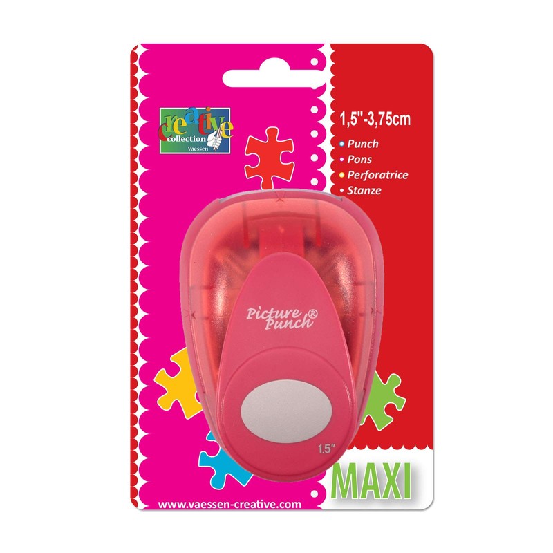 Vaessen Creative Stanzer Maxi Oval | 3,75 cm, Metal, Plastic,