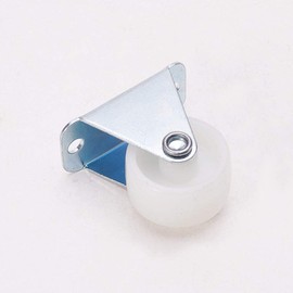 Rigid Non-Swivel Caster Wheels PP Top Plate Mounted Caster Wheel for Office Chair Commodity Shelf 1" White 12Pcs