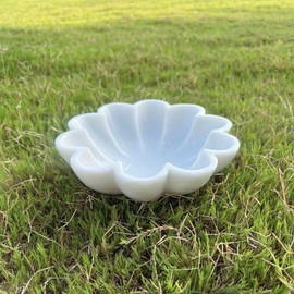 HandCrafted Marble Large Decorative Bowl | White Decorative Bowls for Home Decor | Ruffle Bowl | Scalloped Bowl | Fluted Bowl | Key/Fruit Bowl | Ring Dish | Organic Modern Home Decor Bowl (6 Inches)