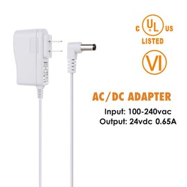 24V 0.5A 0.65A AC DC Switching Power Supply Adapter for 100ml 200ml 300ml 400ml 500mL Essential Oil Diffusers and Aroma Diffuser Humidifier EK1858, 6 Ft Long Power Cord UL Listed White