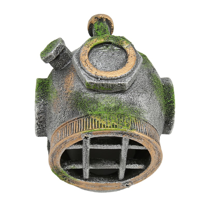 Aquarium Helmet Ornament Simulation Toxic Free Hideout House Resin Fish