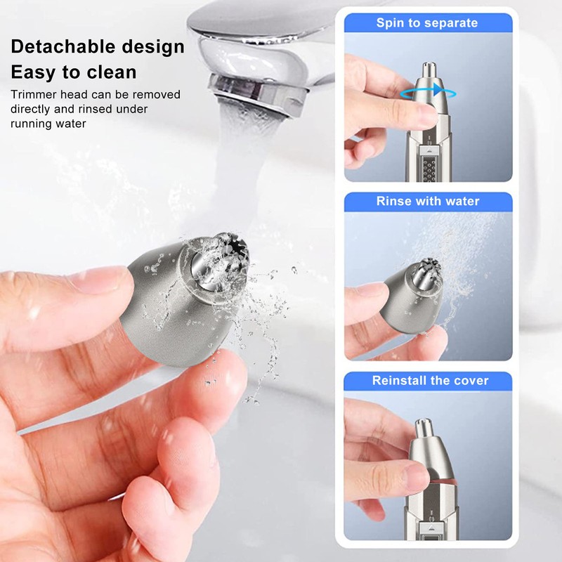 Nose Hair Trimmer Multifunctional 3 in 1 R Shaped Rounded