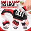 Red Carbon Steel Quick Knife Sharpener with Non-Slip Base for