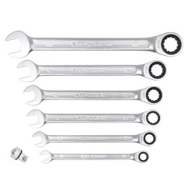 KTC MSR1A-7P Ratchet Combination Wrench 6-Piece Drive Angle Adapter Set