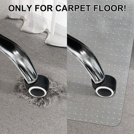 SHAREWIN Office Chair Mat for Carpet Floors, 47" x 59" Clear Desk Chair Mats for Low Pile Carpeted Protector, Sturdy PVC Computer Thin Chair Mats Anti-Slip and Easy to Clean for Home & Office