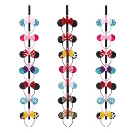 Fancheer 3Pcs Mouse Ears Headband Holder Hair Accessories Storage Headpiece Hanger Organizer Hanging Wall Display Decor