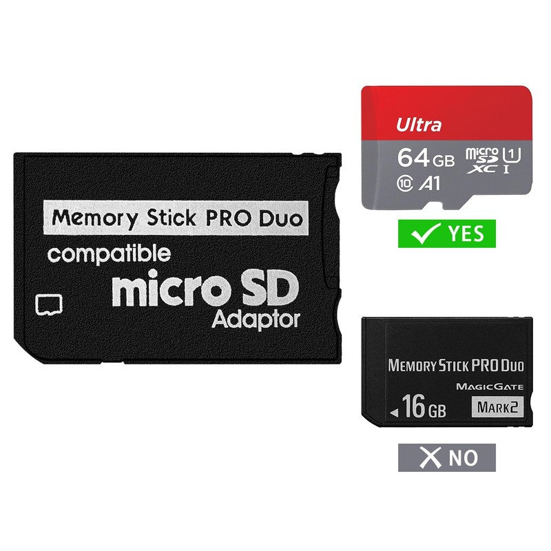 Memory Stick Adapter for PSP, Micro SD to Memory Stick