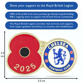 Royal British Legion Chelsea Poppy Football Pin 2025