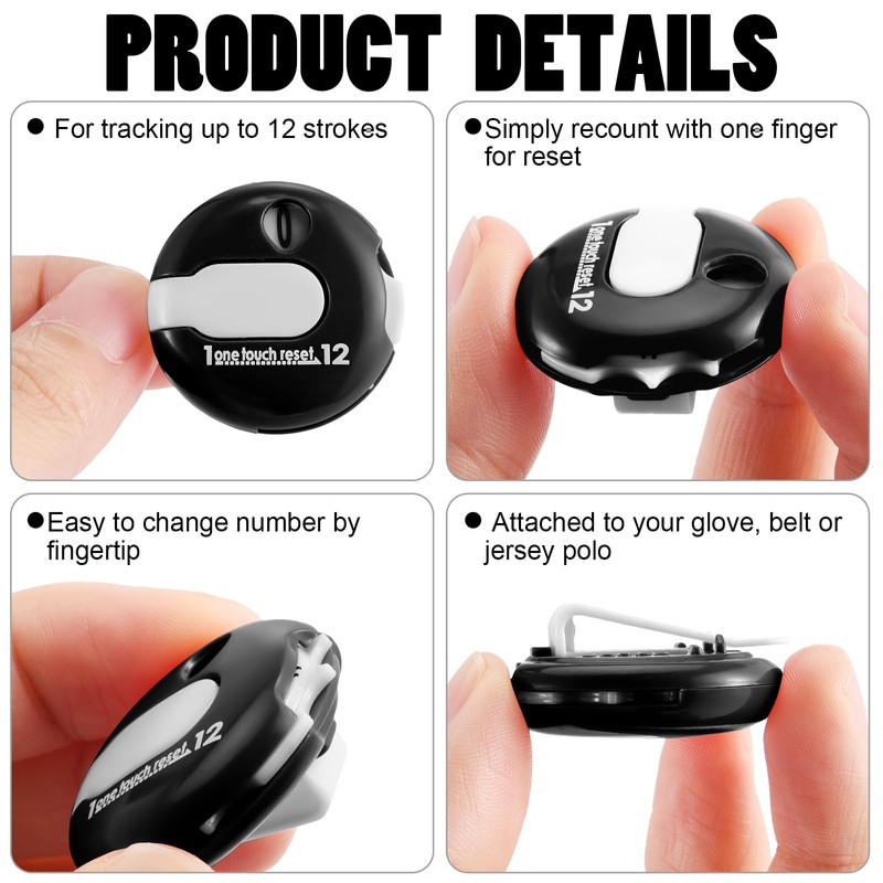 Frienda 4 Pieces Golf Score Counter Mini Golf Stroke Counter