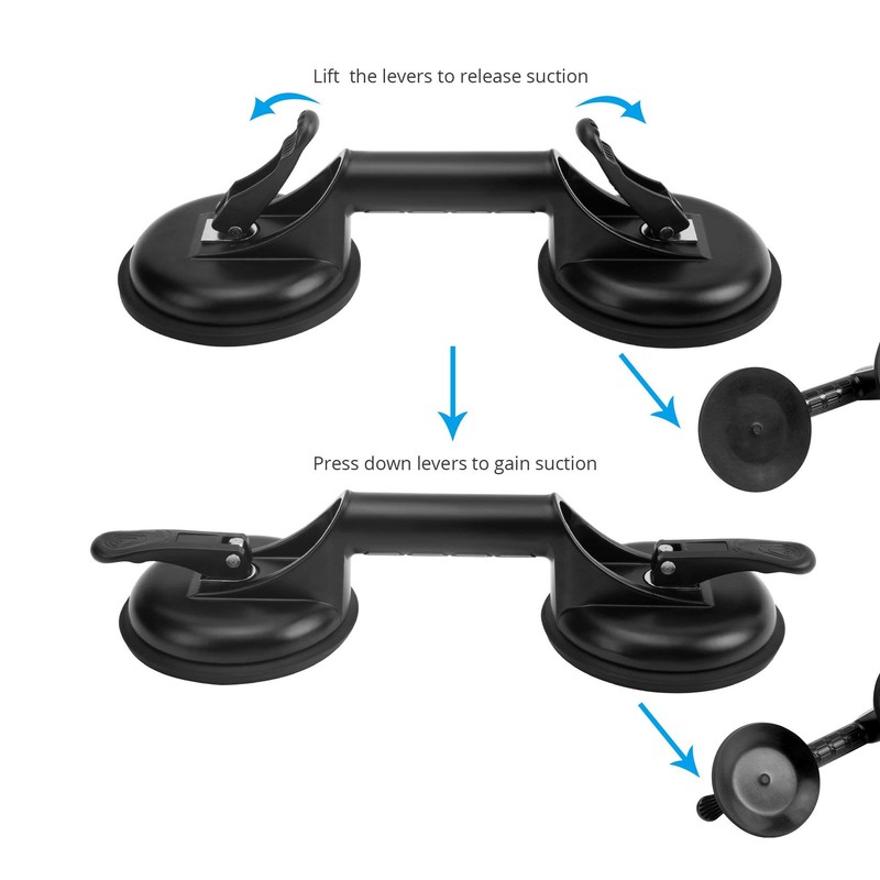 FCHO Glass Suction Cups Heavy Duty Aluminum Handle Glass Holder