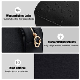 KALIDI Women's Shoulder Bag, Stylish Vegan Leather Wide Strap Crossbody Shoulder Bag with 2 Adjustable Straps for Daily Working, Shopping, Dating, Travel, Black retro